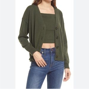 Madewell (Re)sourced Cashmere Carlyn V-Neck
Cardigan Sweater Size S